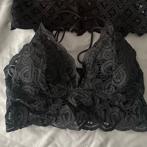 PINK Black Lace Bralette